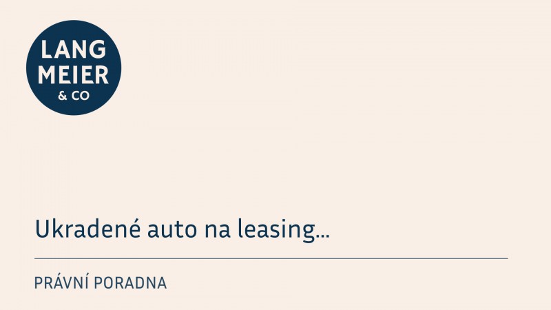 Ukradené auto na leasing